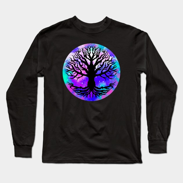 Cosmic Yggdrasil Long Sleeve T-Shirt by nickbeta